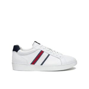 NERO GIARDINI Men's Leather Striped Sneakers Men WHITE